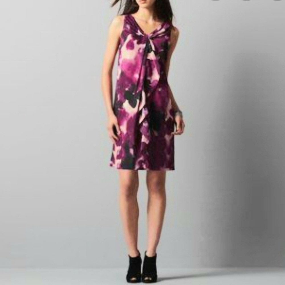 Ann Taylor Loft Petite Plum Purple Floral Dress 4